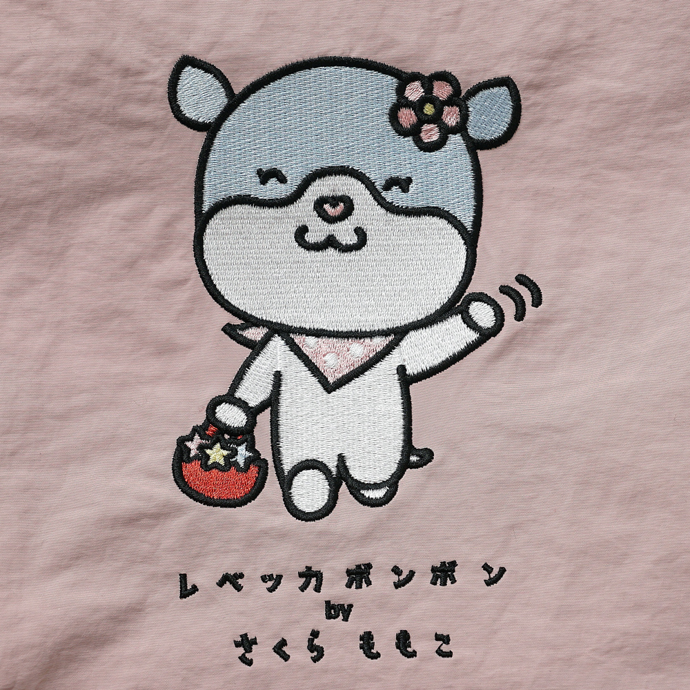 ショルダーバッグ ミニトート 2wayバッグ 刺繍 さくらももこ コラボ レベッカボンボン ちびまるこちゃん わんちゃん 犬 フレンチブルドッグ 超軽量  軽い 撥水