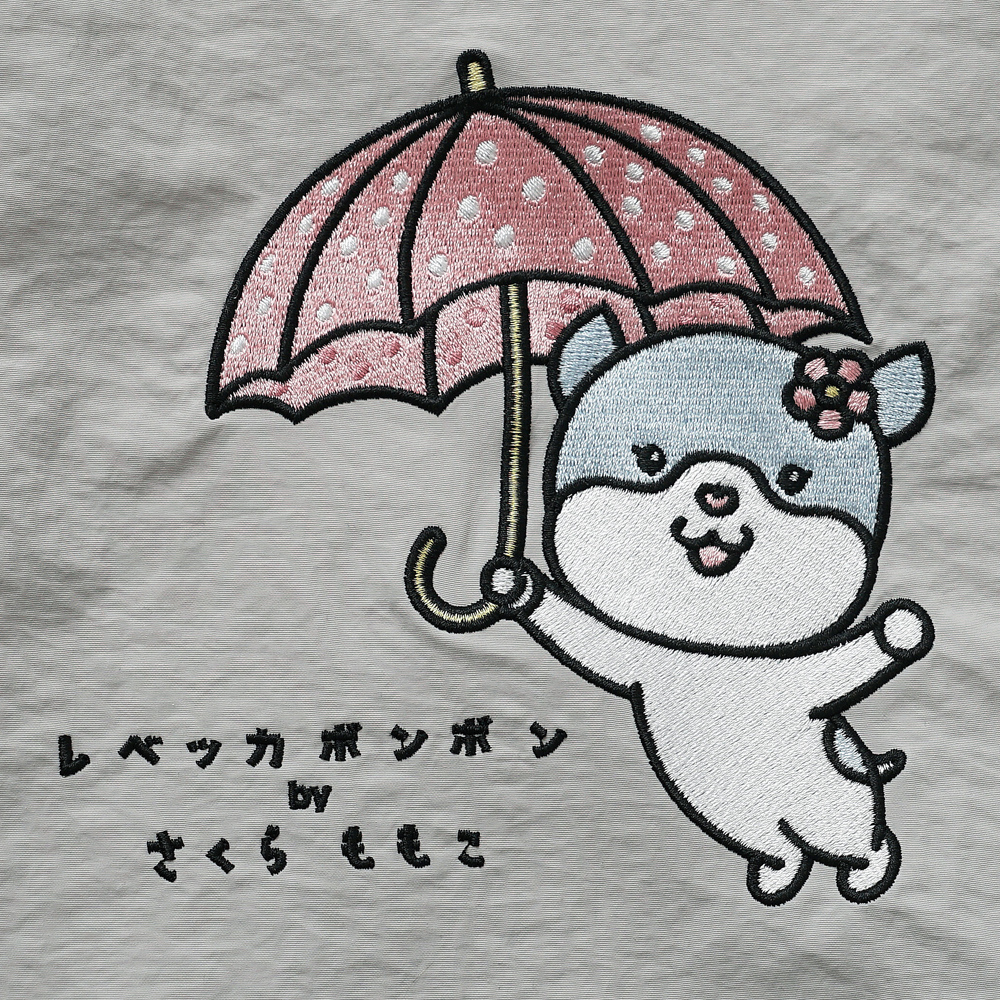 ショルダーバッグ ミニトート 2wayバッグ 刺繍 さくらももこ コラボ レベッカボンボン ちびまるこちゃん わんちゃん 犬 フレンチブルドッグ 超軽量  軽い 撥水