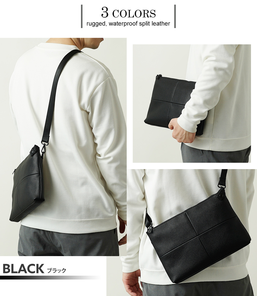 ショルダーバッグ 防水レザー メンズ 牛革 サコッシュ ポシェット スリム ミニ 小さい 小さ目 ファート FAHRT