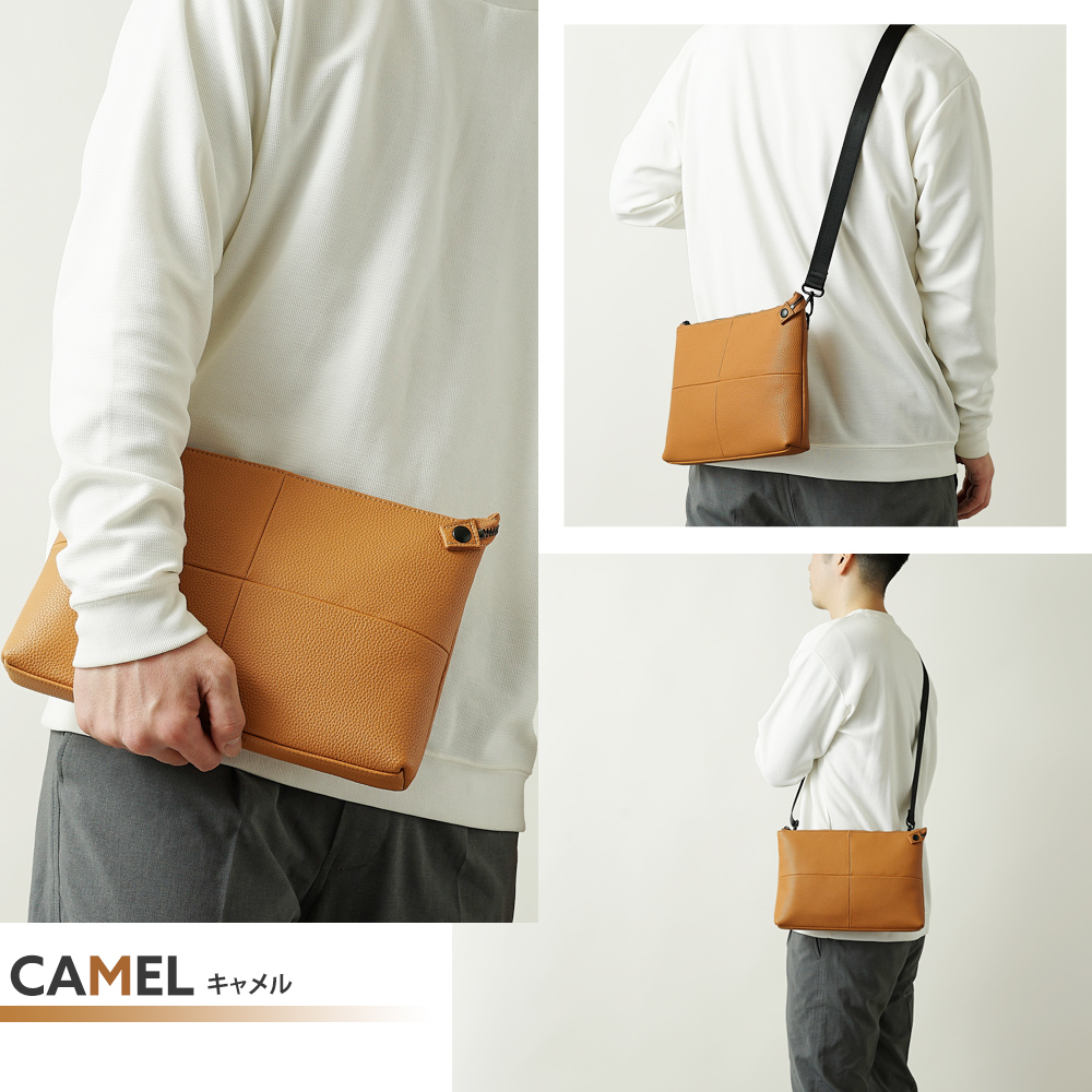 ショルダーバッグ 防水レザー メンズ 牛革 サコッシュ ポシェット スリム ミニ 小さい 小さ目 ファート FAHRT