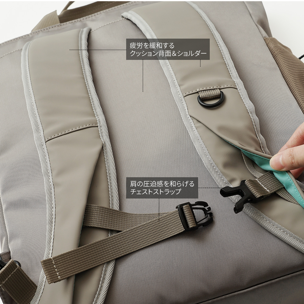 リュックサック メンズ レディース スクエア型 バックパック デイパック ミリタリー調 ワントーン シンプル ワントーン おしゃれ 防水 撥水 加工