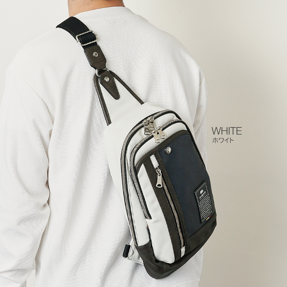 メデン MADDEN EQ イクイップメント スリングバッグ ボディバッグ ワンショルダー フェス スポーツ観戦 大きめ 大きい スタイリッシュ フェイクレザー 合成皮革 鞄 かばん バッグ かっこいい