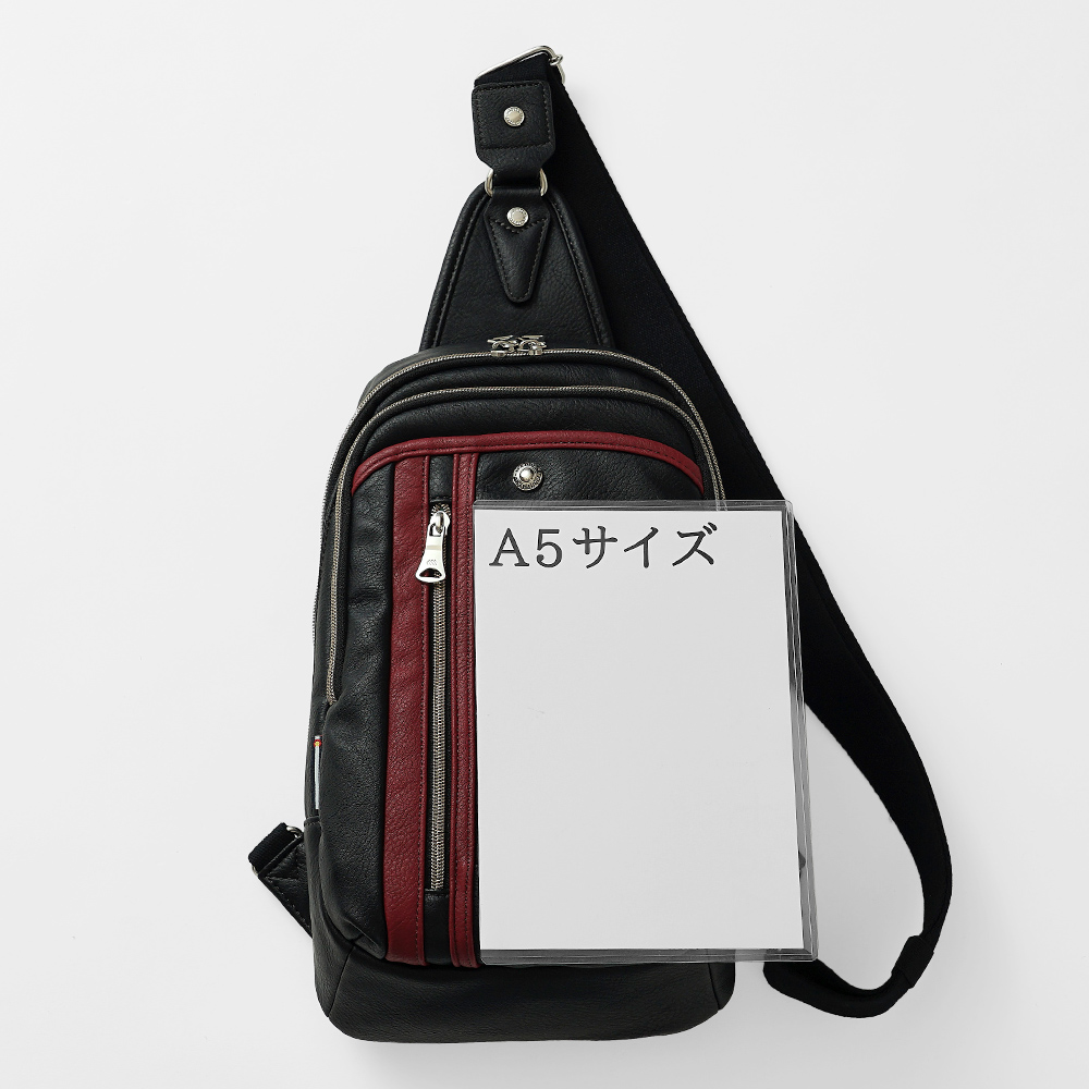 メデン MADDEN EQ イクイップメント スリングバッグ ボディバッグ ワンショルダー フェス スポーツ観戦 大きめ 大きい スタイリッシュ フェイクレザー 合成皮革 鞄 かばん バッグ かっこいい