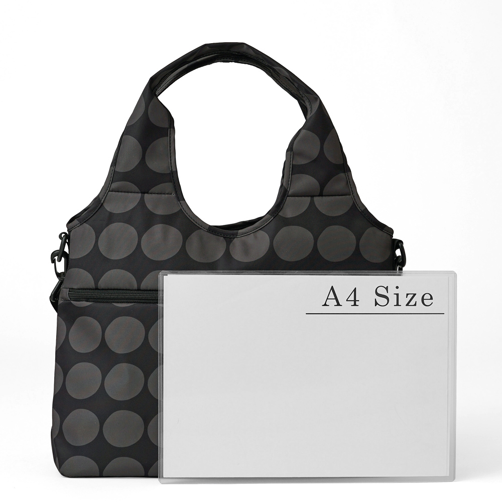 トートバッグ ホーボー バッグ hobobag 大きめ ショルダーストラップ付き レディース 40代 50代 60代 70代 スナフキン ムーミン カーキ ブラック 黒 オリーブ色 刺繍 水玉 ドット