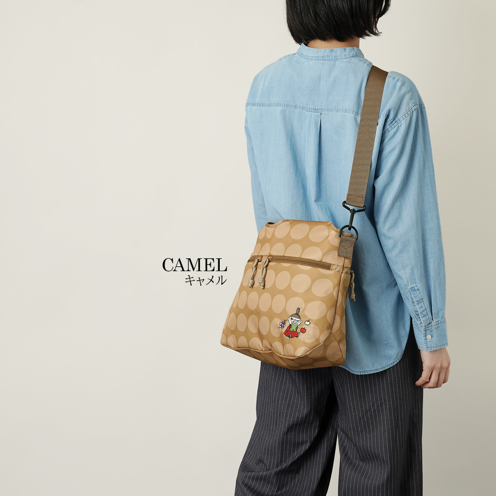 トートバッグ ホーボー バッグ hobobag 大きめ ショルダーストラップ付き レディース 40代 50代 60代 70代 リトルミイ スナフキン ムーミン カーキ ブラック 黒 オリーブ色 刺繍 水玉 ドット キャメル オレンジ 紫 藤色 パープル 水色 ブルー