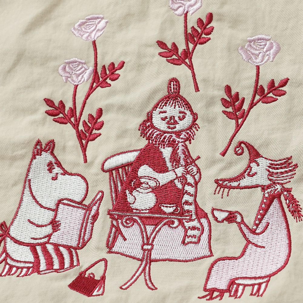 リトルミイ 限定 ムーミン 刺繍 リッチ刺繍 リトルミイ  レッド トートバッグ エコバッグ 超軽量  軽い 撥水 たためる マザーズバッグ