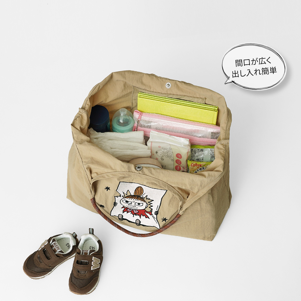 リトルミイ 限定 ムーミン 刺繍 リッチ刺繍 リトルミイ  レッド トートバッグ エコバッグ 超軽量  軽い 撥水 たためる マザーズバッグ