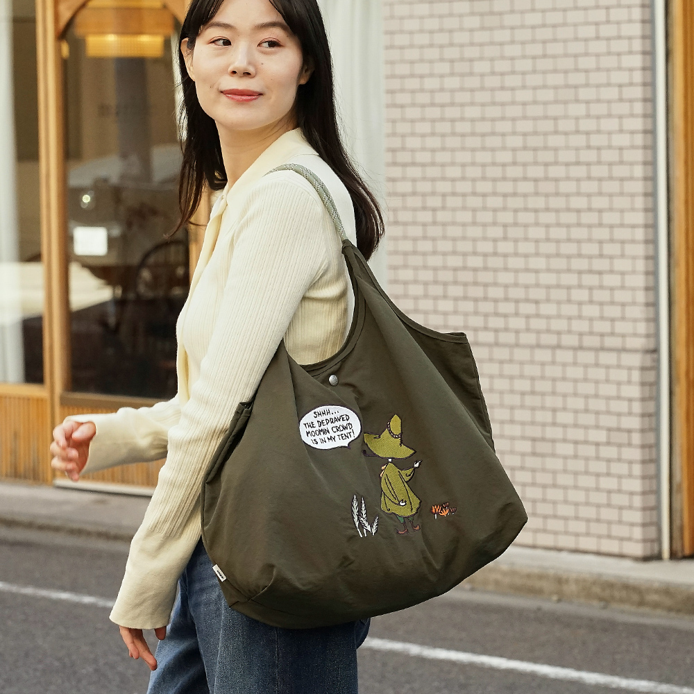 リトルミイ 限定 ムーミン 刺繍 リッチ刺繍 リトルミイ  レッド トートバッグ エコバッグ 超軽量  軽い 撥水 たためる マザーズバッグ