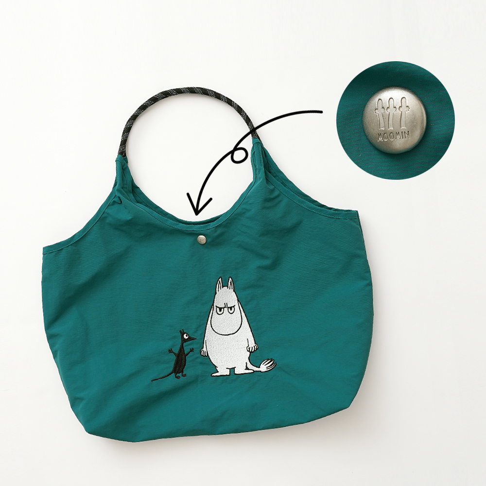 リトルミイ 限定 ムーミン 刺繍 リッチ刺繍 リトルミイ  レッド トートバッグ エコバッグ 超軽量  軽い 撥水 たためる マザーズバッグ