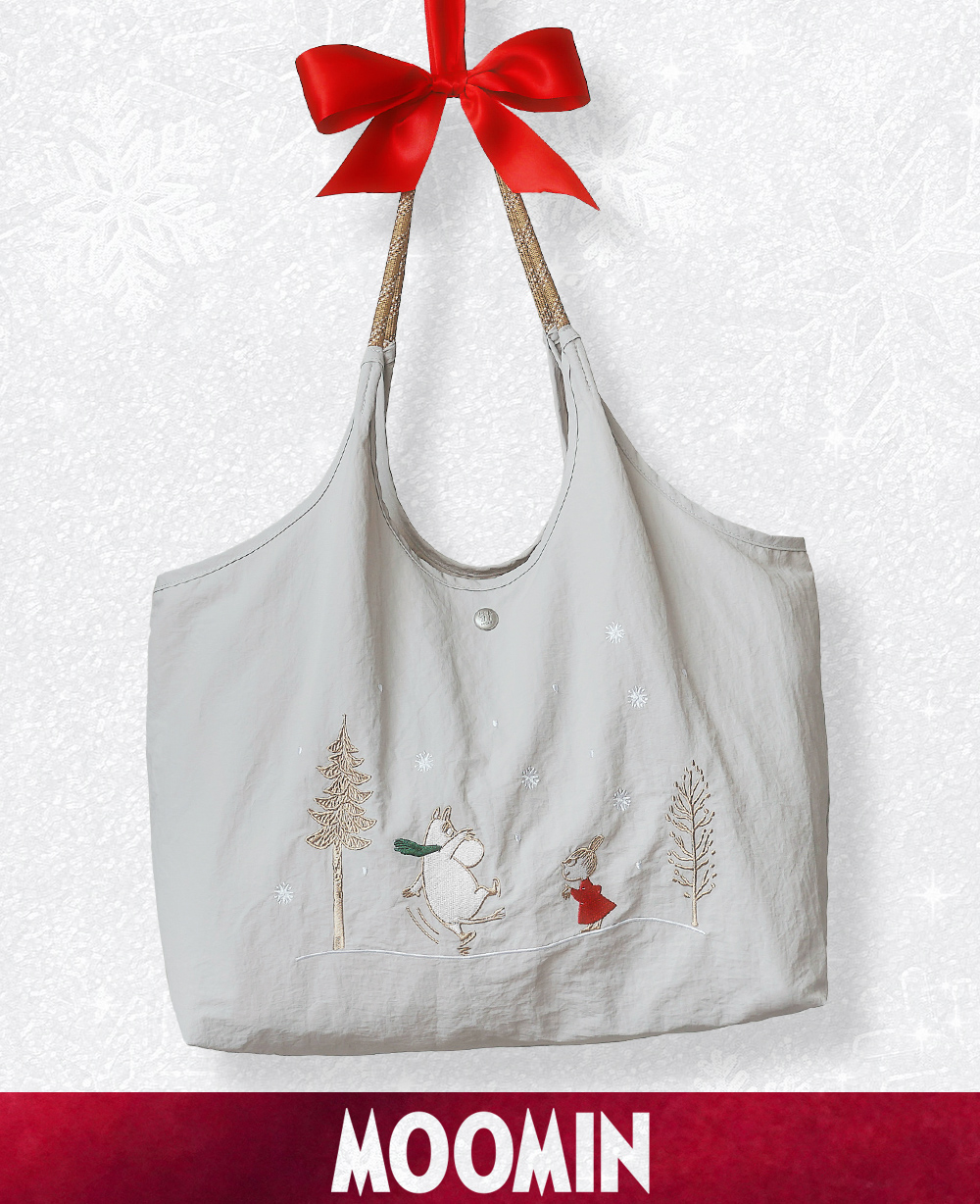ソフス リトルミイ 限定 ムーミン 刺繍 リッチ刺繍 リトルミイ 赤 レッド トートバッグ エコバッグ 超軽量 北欧デザイン かわいい スタイリッシュ 軽い 撥水 たためる マザーズバッグ クリスマスプレゼント 贈り物 ギフト お祝い