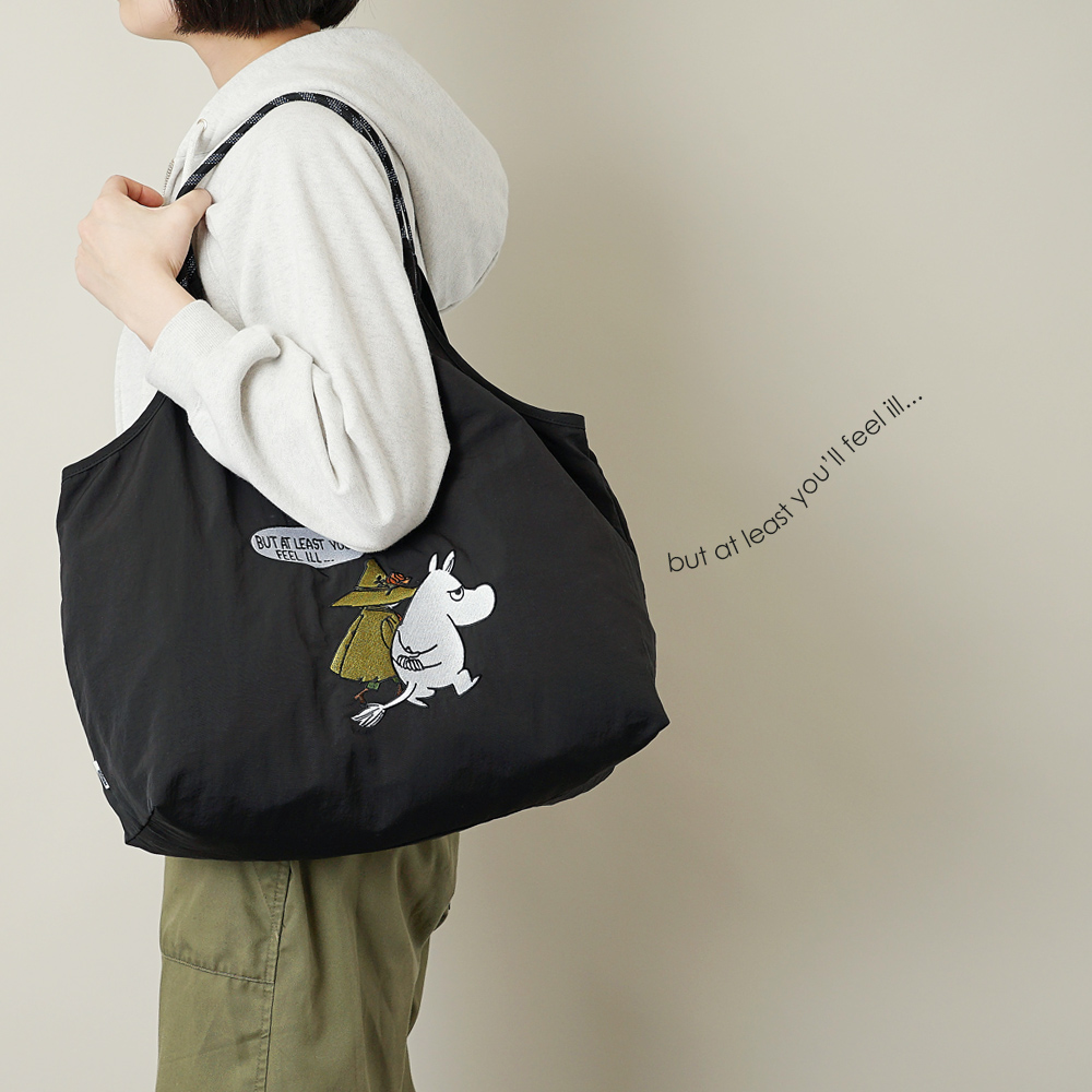 ニンニ リトルミイ 限定 ムーミン リッチ刺繍 ミイ スナフキン トートバッグ エコバッグ 軽量 超軽量 北欧デザイン かわいい 軽い 撥水 たためる 