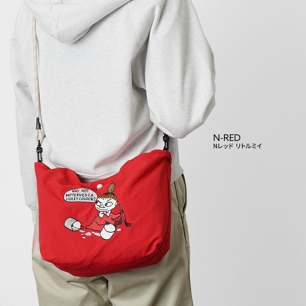 ニンニ アンリームーミン ソフス リトルミイ 限定 ムーミン 刺繍 リッチ刺繍 ミイ スナフキン 赤 レッドショルダートート ミニショルダーバッグ 外せるストラップ 軽量 超軽量 北欧デザイン かわいい スタイリッシュ 軽い 撥水 たためる プレゼント