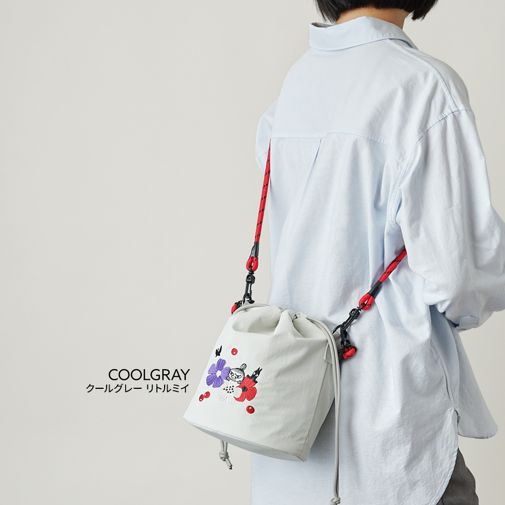 ムーミン リトルミイ スナフキン MOOMIN 巾着バッグ 2way ショルダーバッグ トート 外せるストラップ 軽量 超軽量 北欧デザイン かわいい スタイリッシュ 軽い 撥水 たためる プレゼント