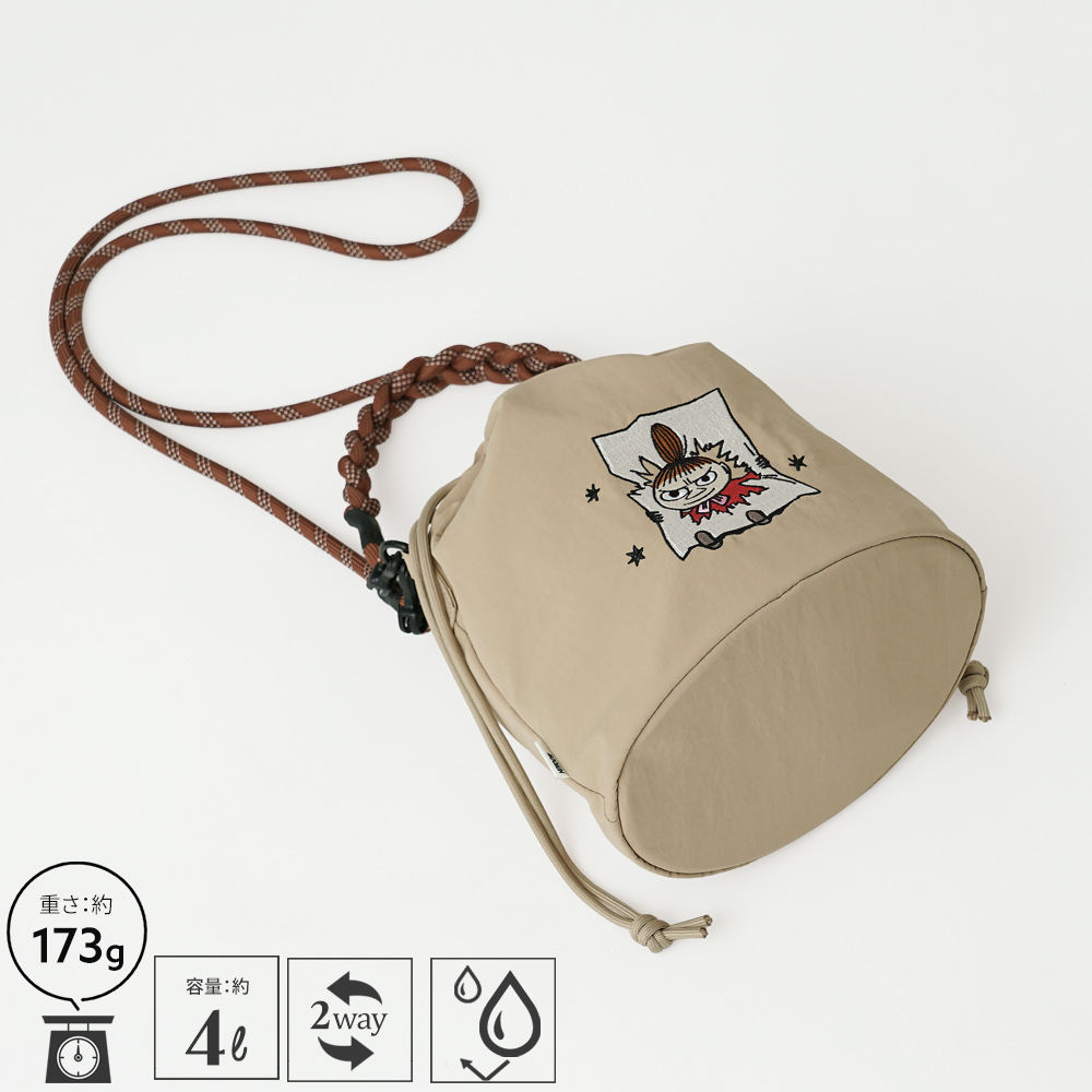 ムーミン リトルミイ スナフキン MOOMIN 巾着バッグ 2way ショルダーバッグ トート 外せるストラップ 軽量 超軽量 北欧デザイン かわいい スタイリッシュ 軽い 撥水 たためる プレゼント