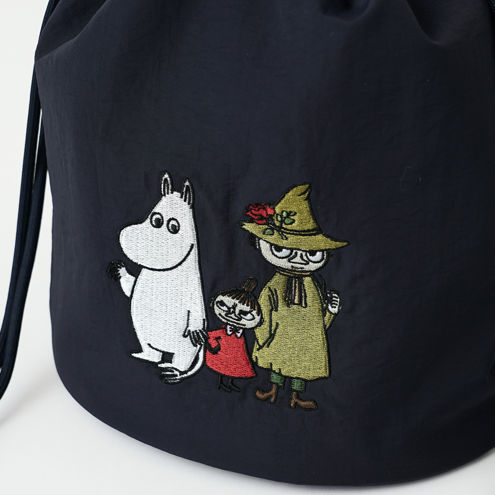 ムーミン リトルミイ スナフキン MOOMIN 巾着バッグ 2way ショルダーバッグ トート 外せるストラップ 軽量 超軽量 北欧デザイン かわいい スタイリッシュ 軽い 撥水 たためる プレゼント