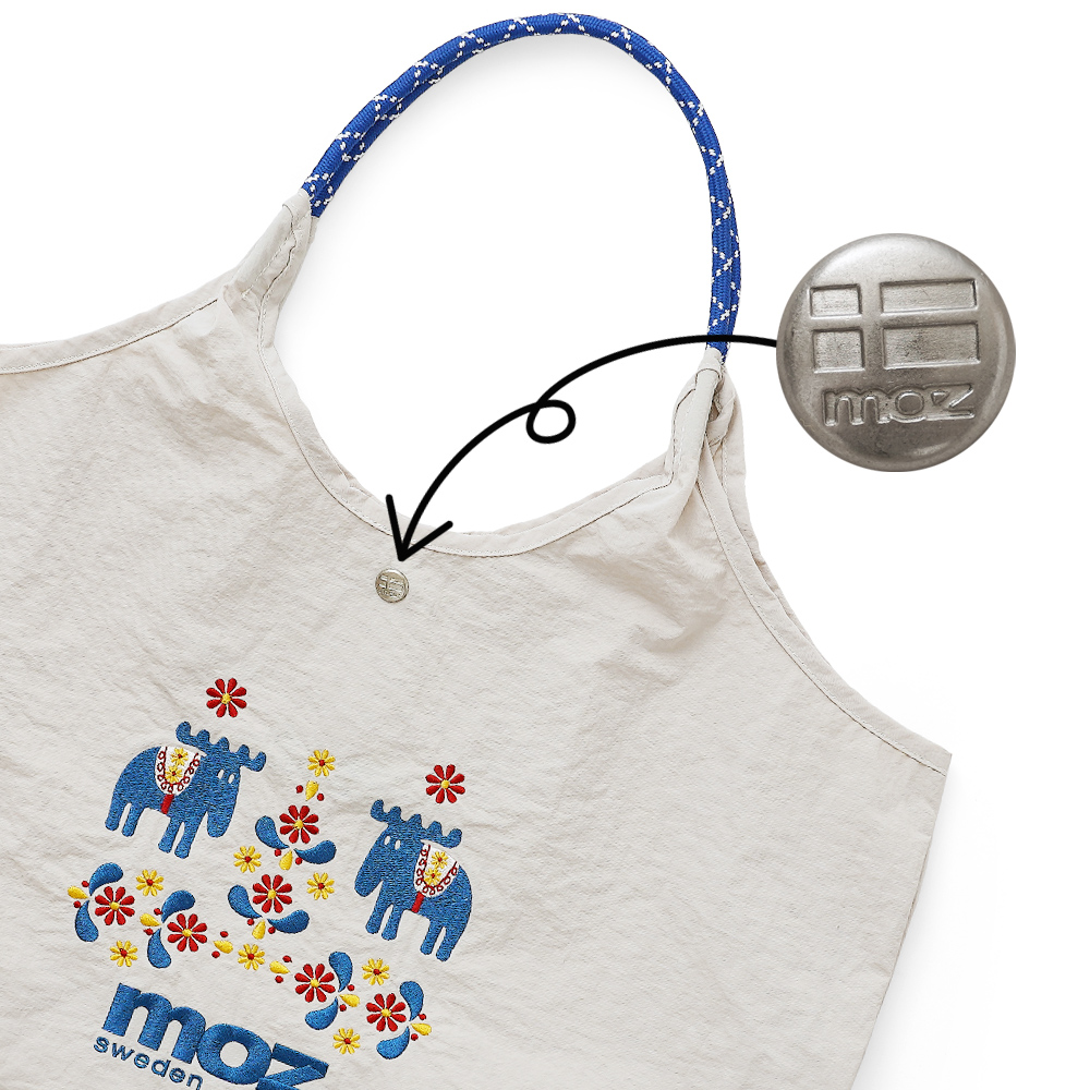刺繍トートバッグ エコバッグ 北欧テイスト チロリアン モズ moz mozu mos エルク 超軽量  軽い 撥水 たためる マザーズバッグ