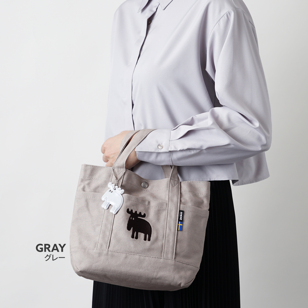 モズ moz mos ミニトート エルクの刺繍 刺繍トート リッチ刺繍 ランチトート