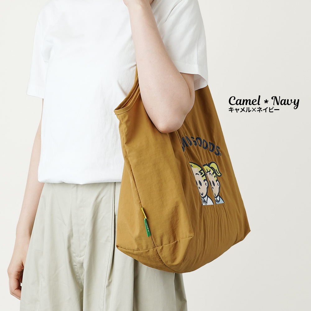 刺繍トートバッグ エコバッグ オサムグッズ ジル ジャック osamu goods 超軽量  軽い 撥水 たためる マザーズバッグ