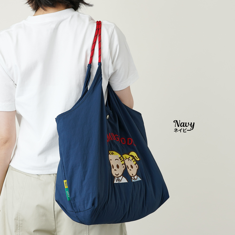 刺繍トートバッグ エコバッグ オサムグッズ ジル ジャック osamu goods 超軽量  軽い 撥水 たためる マザーズバッグ