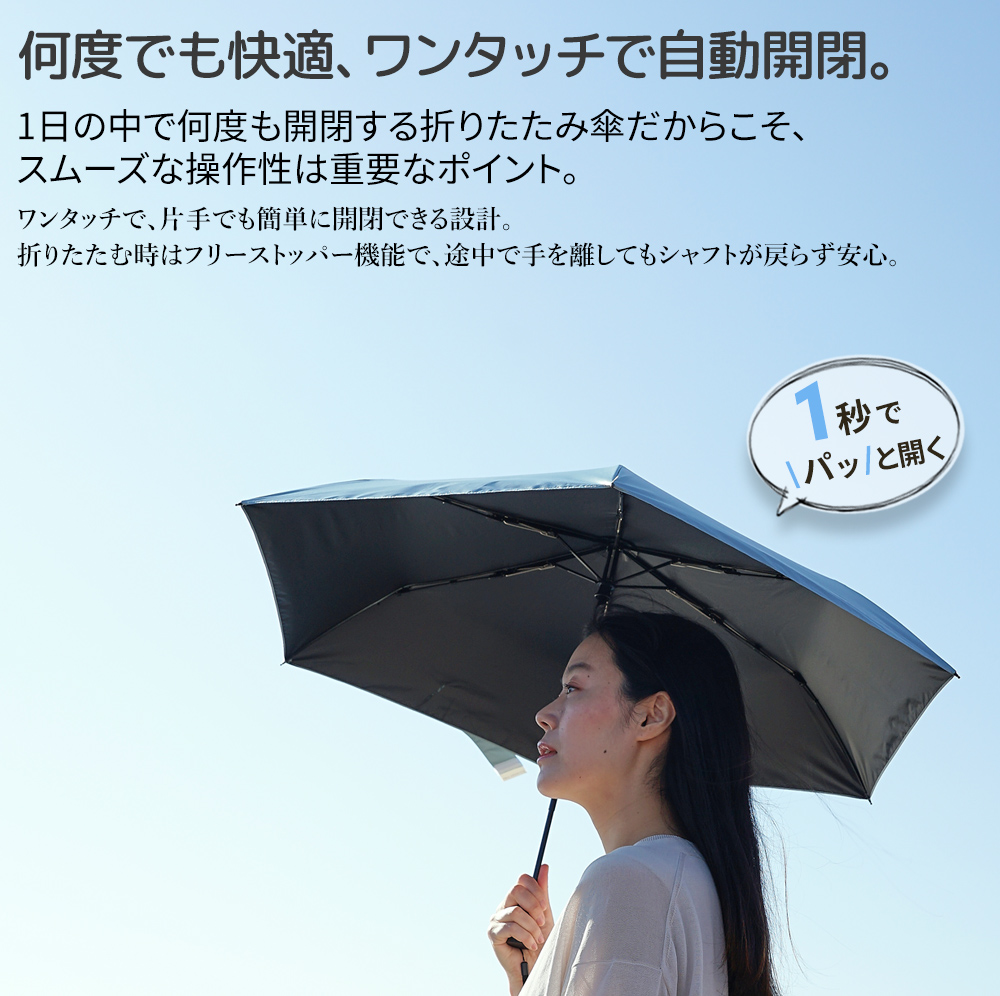 日傘 雨傘 兼用 折り畳み傘 閉じやすい 収納しやすい 軽量 遮光 遮熱 UVカット