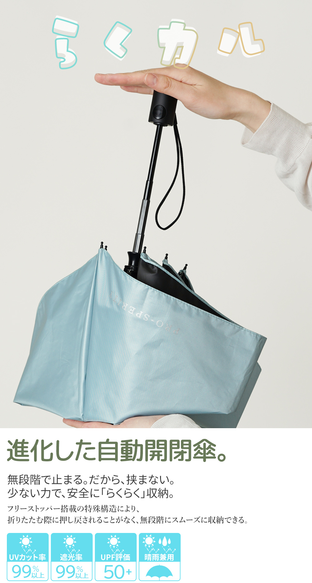 日傘 雨傘 兼用 折り畳み傘 閉じやすい 収納しやすい 軽量 遮光 遮熱 UVカット