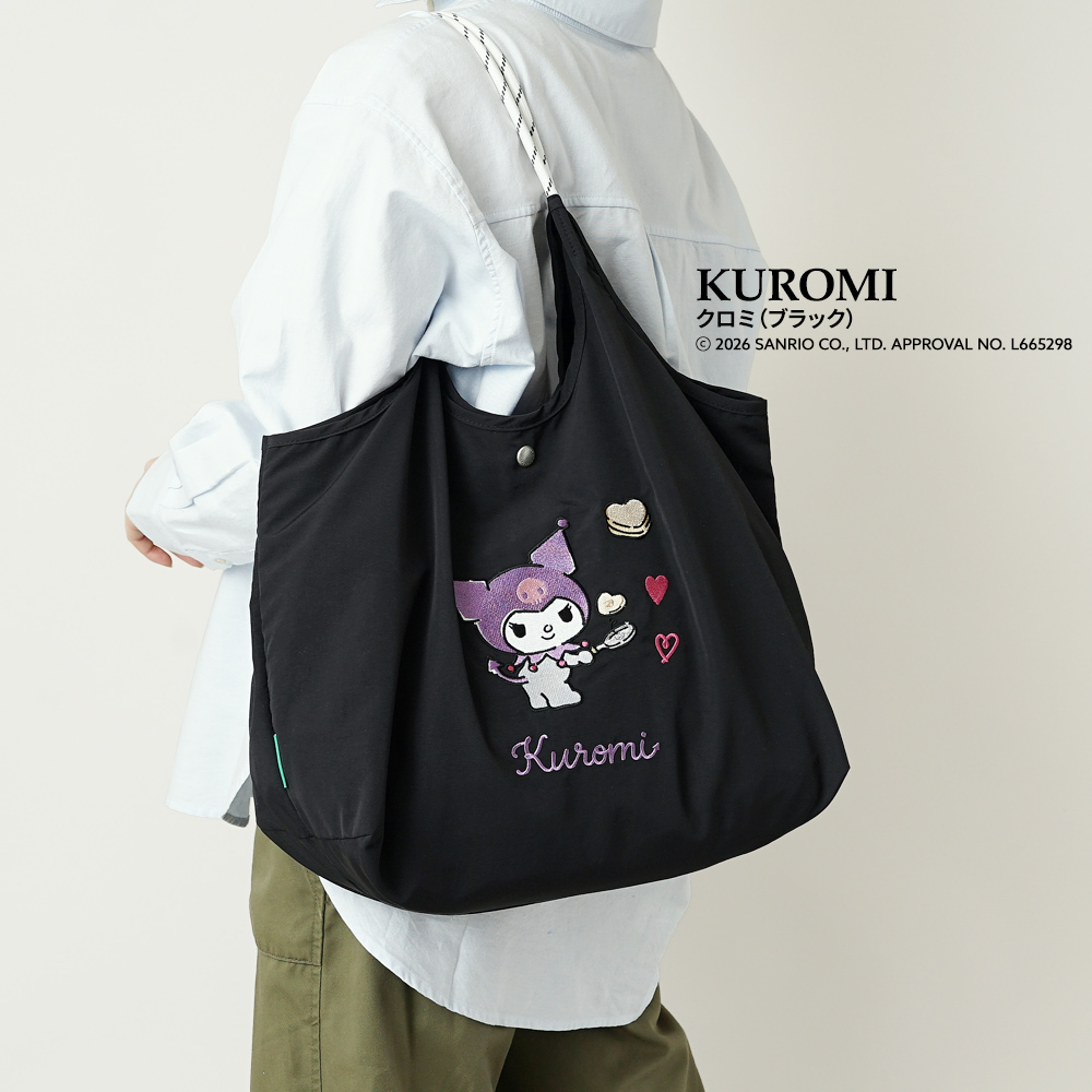 刺繍トートバッグ エコバッグ サンリオ sanrio クロミ シナモロール キティ ハローキティ キティちゃん シナモン 超軽量  軽い 撥水 たためる マザーズバッグ