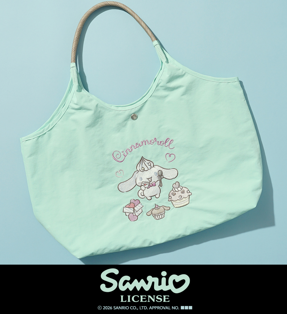 刺繍トートバッグ エコバッグ サンリオ sanrio クロミ シナモロール キティ ハローキティ キティちゃん シナモン 超軽量  軽い 撥水 たためる マザーズバッグ