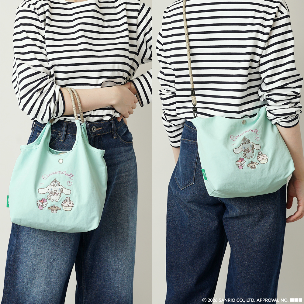 2wayバッグ ショルダーバッグ 刺繍トートバッグ サンリオ sanrio クロミ シナモロール キティ ハローキティ キティちゃん シナモン 超軽量  軽い 撥水