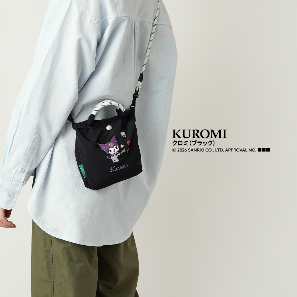 サコッシュ ポシェット ミニショルダー 2wayバッグ ショルダーバッグ 刺繍トートバッグ サンリオ sanrio クロミ シナモロール キティ ハローキティ キティちゃん シナモン 超軽量  軽い 撥水