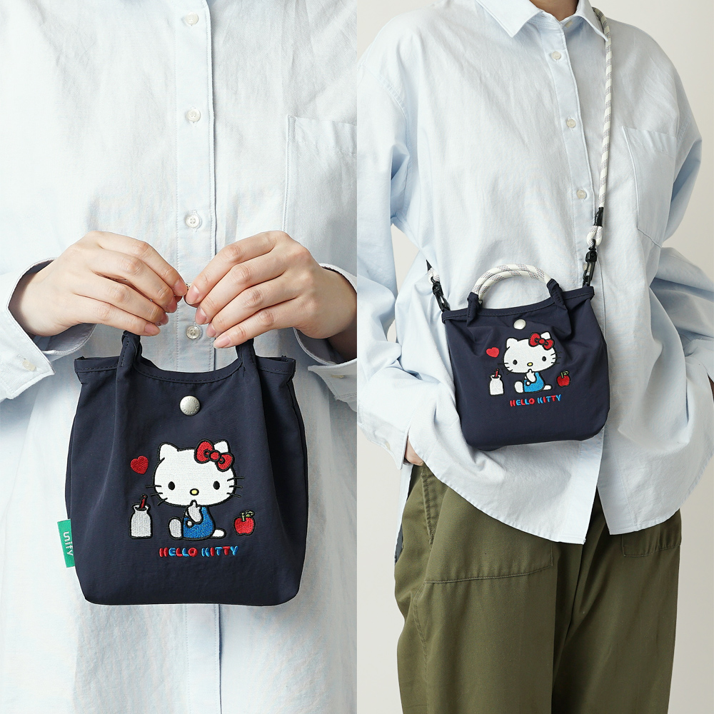 サコッシュ ポシェット ミニショルダー 2wayバッグ ショルダーバッグ 刺繍トートバッグ サンリオ sanrio クロミ シナモロール キティ ハローキティ キティちゃん シナモン 超軽量  軽い 撥水