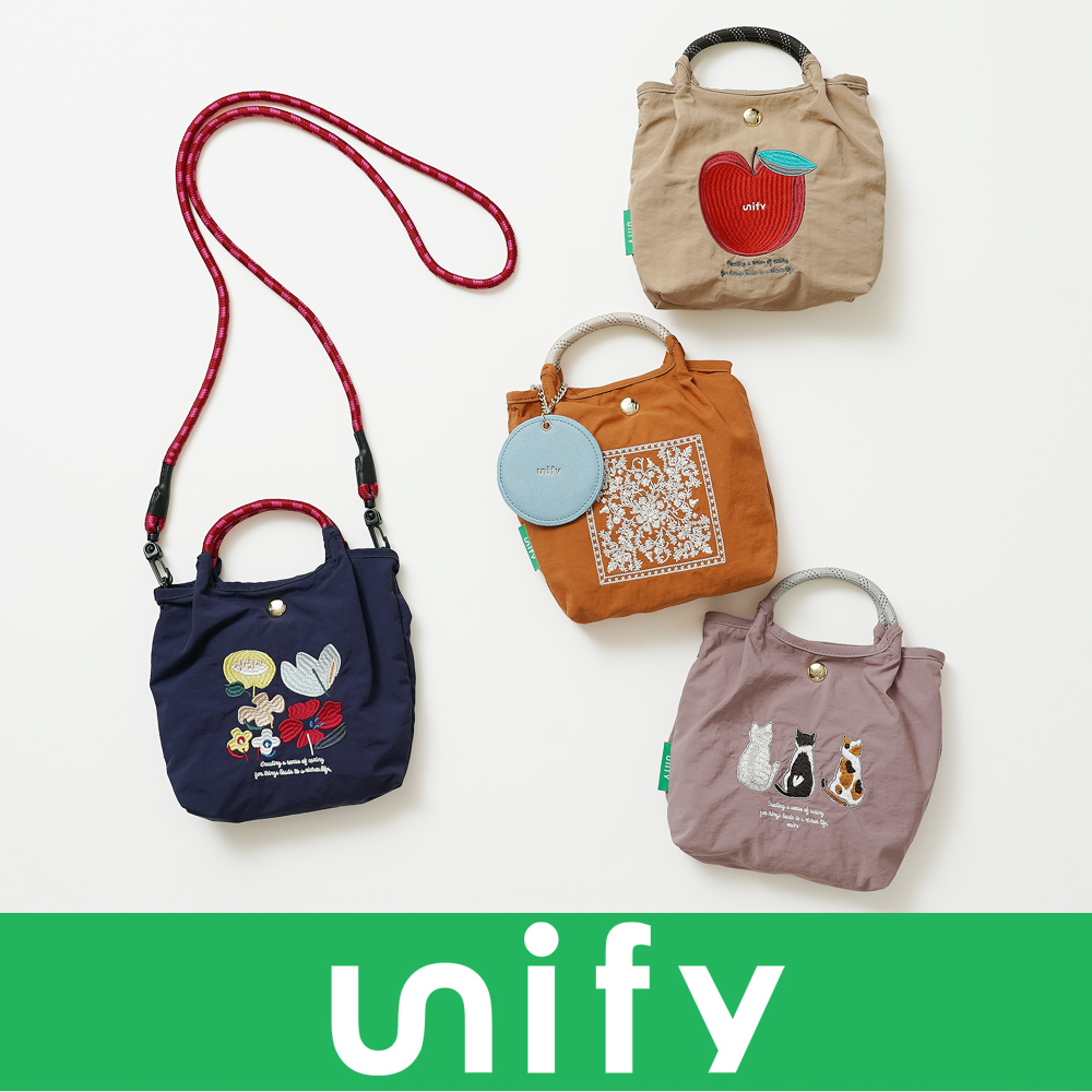 刺繍ショルダーバッグ ミニトート ランチトート 2wayバッグ ボタニカル グリーンアップル 小花 フラワー ネコ キャット ねこ 猫 超軽量  軽い 撥水 たためる マザーズバッグ
